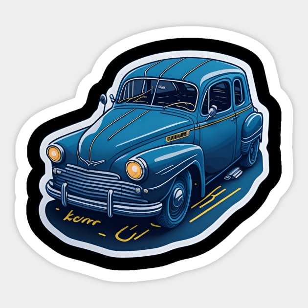 sticker style blue car Sticker by emofix